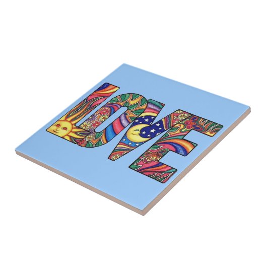 Psychedelic Love Tegeltje (Zijkant)