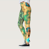 Psychedelic Mandala Bloem Groen en Geel Leggings (Links)