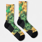 Psychedelic Mandala Bloem Groen en Geel Sokken (Rechts)