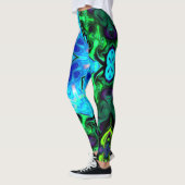 Psychedelic Mandala Flower Blauw Paarse en Groen Leggings (Links)