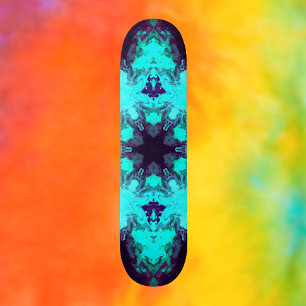 Psychedelic Mandala Flower Blue en Paars Skateboard