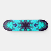 Psychedelic Mandala Flower Blue en Paars Skateboard (Horizontaal)