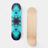 Psychedelic Mandala Flower Blue en Paars Skateboard (Voorkant)