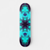 Psychedelic Mandala Flower Blue en Paars Skateboard (Voorkant)