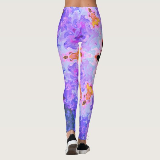 Psychedelic Mandala Flower Blue Pink and Yellow Leggings (Achterkant)