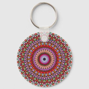 Psychedelic Mandala Flower Design-67567 Sleutelhanger