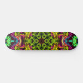 Psychedelic Mandala Flower Green Blue en Paars Skateboard (Horizontaal)