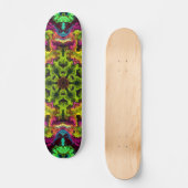 Psychedelic Mandala Flower Green Blue en Paars Skateboard (Voorkant)