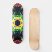 Psychedelic Mandala Flower Green Paars and Yellow Skateboard (Voorkant)