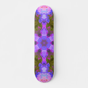 Psychedelic Mandala Flower Paars and Blue Skateboard