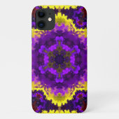 Psychedelic Mandala Flower Yellow en Paars Case-Mate iPhone Case (Achterkant)