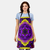 Psychedelic Mandala Flower Yellow en Paars Schort (Gedragen)