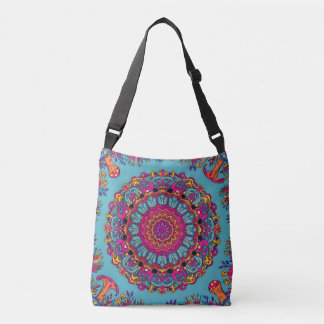 Psychedelic Mandala Garden Crossbody Tas