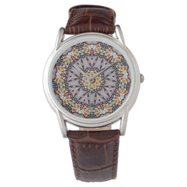 Psychedelic Mandala Retro Hippie Trippy Boho Chic Horloge (Voorkant)