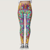 Psychedelic Mandala Trippy Hippie Color Splash Leggings (Voorkant)