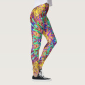Psychedelic Mandala Trippy Hippie Color Splash Leggings (Rechts)