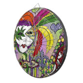 Psychedelic Mardi Gras Feather Mask Dartbord (Voorkant Rechts)