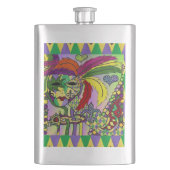 Psychedelic Mardi Gras Feather Mask Flacon (Voorkant)