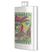 Psychedelic Mardi Gras Feather Mask Flacon (Links)
