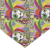 Psychedelic Mardi Gras Feather Mask Korte Tafelloper (Hoek)