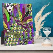 Psychedelic Mardi Gras Feathermaskers Fotoplaat (Zijkant)