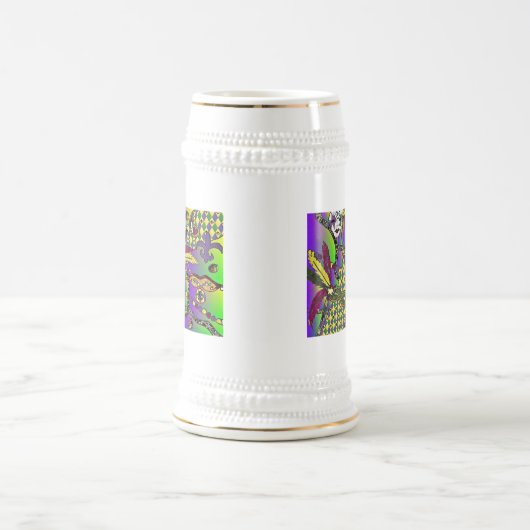 Psychedelic Mardi Gras Feathermaskers Gifts Appare Bierpul (Center)