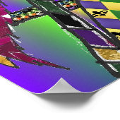 Psychedelic Mardi Gras Feathermaskers Poster (Hoek)