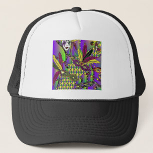 Psychedelic Mardi Gras Feathermaskers Trucker Pet