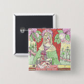 Psychedelic Maria en haar zoon (Jesus) Vierkante Button 5,1 Cm (Voorkant /achterkant)