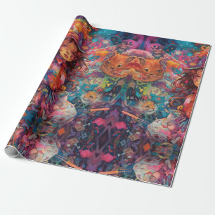 Psychedelic Meisje Alice in wonderland Thema Cadeaupapier