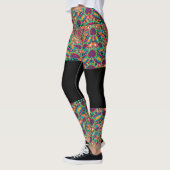 Psychedelic Millefiori Mandala Art Yoga leggings (Gauche)
