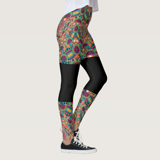 Psychedelic Millefiori Mandala Art Yoga leggings (Droite)