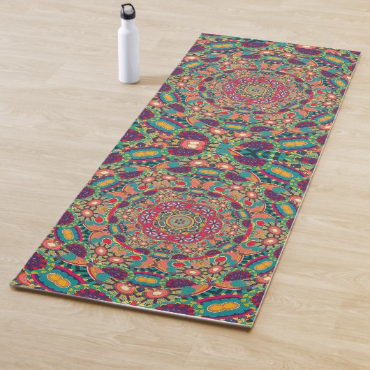 Psychedelic Millefiori Mandala Art Yoga Mat (In situ)