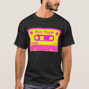 Psychedelic Mix-tape - magenta en geel T-shirt