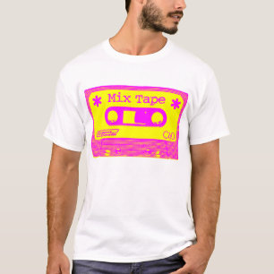 Psychedelic Mix-tape - magenta en geel T-shirt