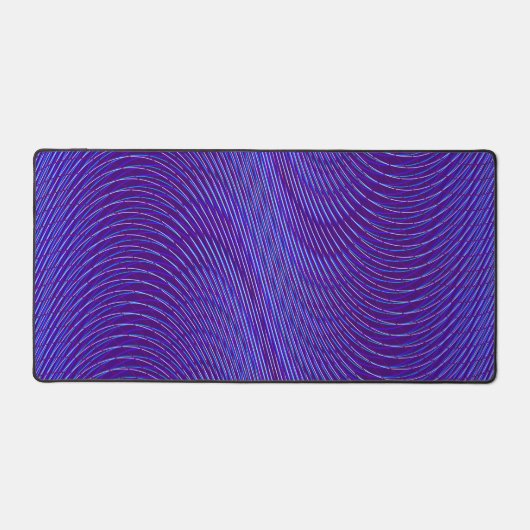 Psychedelic Moiré Effect Abstract Blauw en Paars Bureaumat (Voorkant)