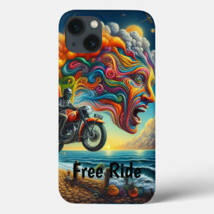 Psychedelic Motorcycle Dreamscape iPhone 13 Hoesje
