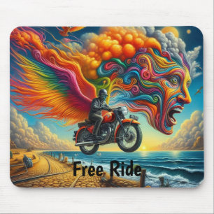 Psychedelic Motorcycle Dreamscape Muismat