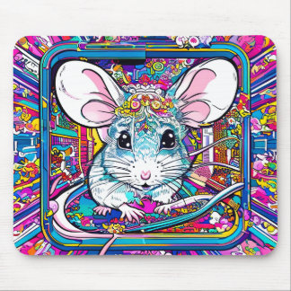 Psychedelic Mouse A Colorful Journey Muismat