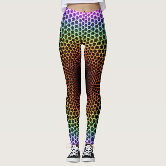 Psychedelic Multicolored Spiderwebbed Leggings (Voorkant)