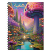 Psychedelic Mushroom Fantasy Spiraal Foto Notitieb Notitieboek (Voorkant)