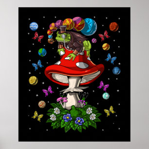 Psychedelic Mushroom Kikker Poster