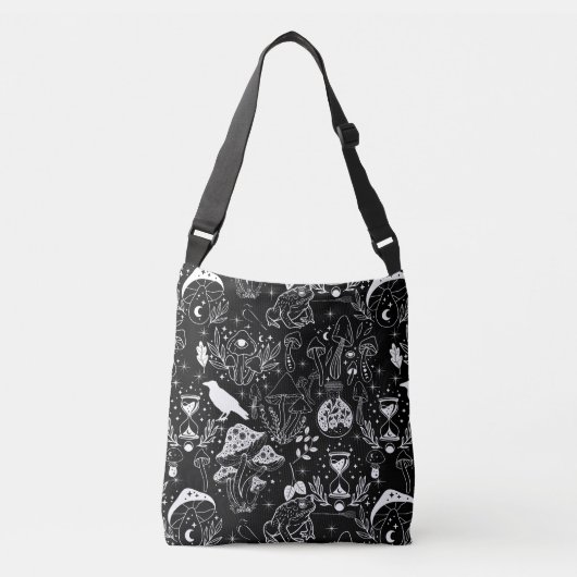 Psychedelic Mushroom Pattern 2D.BW.b Crossbody Tas (Voorkant)