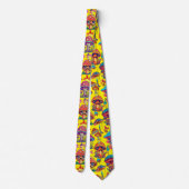 Psychedelic Mushroom Pattern 3D B.B Yellow BG Stropdas (Achterkant)