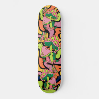 Psychedelic Mushroom Retro Patroon Skateboard