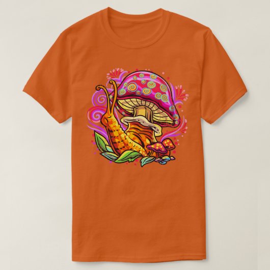 Psychedelic Mushroom Snail Art T-shirt (Design voorkant)