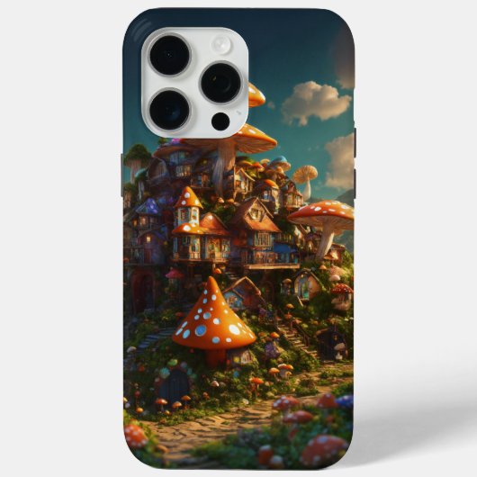 Psychedelic Mushroom Village – Ingewikkelde 3D-wee Case-Mate iPhone Case (Achterkant)