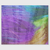 Psychedelic Musical Notes Cadeaupapier (Vlak)