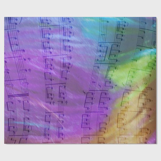 Psychedelic Musical Notes Cadeaupapier (Vlak)