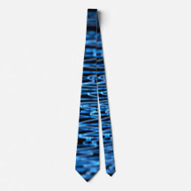 Psychedelic Neon Blue Brainwaves Necktie
